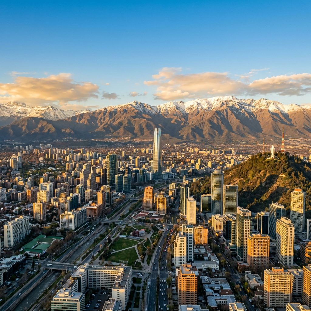 Vista de Santiago de Chile con los Andes
